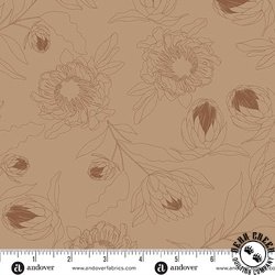 Andover Fabrics Colored Me Whispered Protea Whisper Mocha