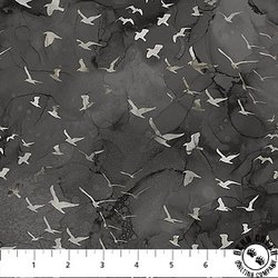 Northcott Misty Morning Birds Black Northcott Misty Morning Birds Black