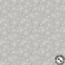 Clothworks Daisy Field Floral Sketch Gray Clothworks Daisy Field Floral Sketch Gray