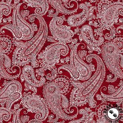 Henry Glass Scarlet Days and Nights Paisleys Red