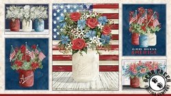 P&B Textiles Farmhouse Americana Panel Patriotic Bouquet Panel P&B Textiles Farmhouse Americana Panel Patriotic Bouquet Panel