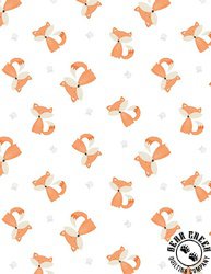 Wilmington Prints Winsome Critters Fox Toss White