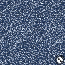 Benartex Classic Keepsakes in Blue Vineyard Floral Navy Blue