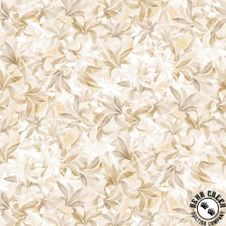 Henry Glass Shadow Leaves 108 Inch Wide Backing Fabric Natural