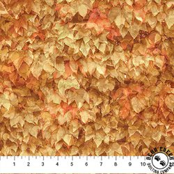 Northcott Autumn Breeze Layered Leaves Light Rust