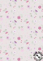 Lewis and Irene Fabrics Pressed Flowers Floral Affections Mink