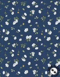 Wilmington Prints Blossom Blues Small Floral Toss Dark Blue