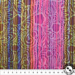 Northcott Color Me Banyan Veranda Floral Stripe Midnight Pink