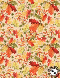 Wilmington Prints Gnome-kin Patch Leaf Toss Cream