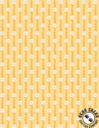 Wilmington Prints Patch of Sunshine Daisy Stripe Yellow