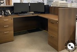 Reception Desk with Glass Transaction Top