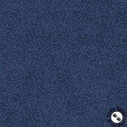 Maywood Studio Patchwork Blue Scrolls Blue