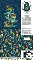 Northcott Dino Roar Canvas Bag Panel Northcott Dino Roar Canvas Bag Panel