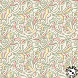 Maywood Studio Regal Rose Scroll Green Maywood Studio Regal Rose Scroll Green