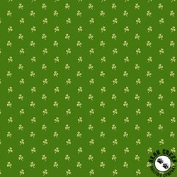 Andover Fabrics Little Clover Polka Clover Green