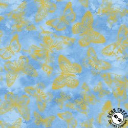 Benartex Metallic Impressions Butterfly Impressions Light Blue Benartex Metallic Impressions Butterfly Impressions Light Blue