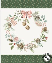 Riley Blake Designs Holiday Spirit Season's Greeting Wreath Panel Riley Blake Designs Holiday Spirit Season's Greeting Wreath Panel