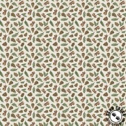 Clothworks Lake and Lodge Pinecones Cream