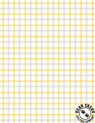 Wilmington Prints Bees and Blooms Plaid White/Yellow
