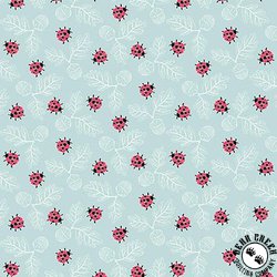 Studio E Fabric In The Thicket Tossed Ladybugs Light Blue Studio E Fabric In The Thicket Tossed Ladybugs Light Blue