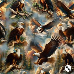 Blank Quilting Wilderness Song Eagles Brown