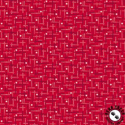 Andover Fabrics Salute Dotted Maze Red
