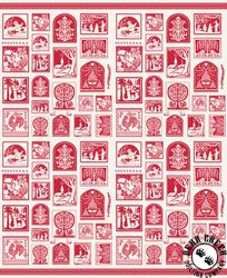 Moda Buon Natale Christmas Cards Panel Snowflake/Pomegranate Moda Buon Natale Christmas Cards Panel Snowflake/Pomegranate