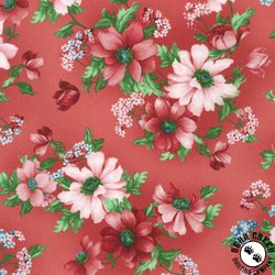 Robert Kaufman Fabrics Flowerhouse Softly Floral Bouquet Red