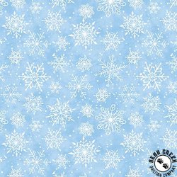 Studio E Fabrics Snow Angels Tossed Snowflakes Light Blue
