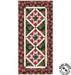 Holiday Greetings Poinsettia Delight Runner Free Quilt Pattern