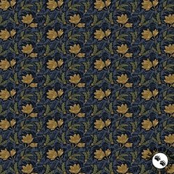 Marcus Fabrics Sturbridge Village Charm Tulips Navy