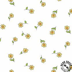 Andover Fabrics Flutter Daisies White