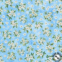 QT Fabrics Citrus Bliss Lemon Blossoms Lt. Blue QT Fabrics Citrus Bliss Lemon Blossoms Lt. Blue