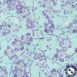 Anthology Fabrics Breeze Batik Bamboo Floral Baby Blue