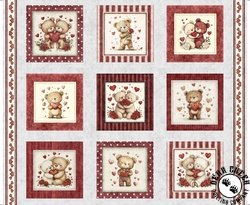 QT Fabrics Hearts and Hugs Bears and Hearts Picture Patches QT Fabrics Hearts and Hugs Bears and Hearts Picture Patches