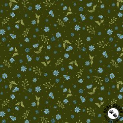 Studio E Fabrics Ashdown Forest Ditsy Dark Green