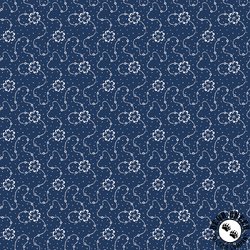 Benartex Classic Keepsakes in Blue Calico Floral Navy Blue