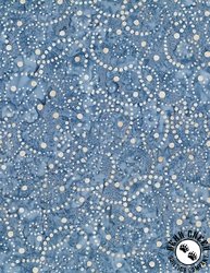 Wilmington Prints Del Mar Batiks Pointillist Scroll Blue/Tan