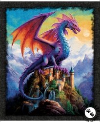 QT Fabrics Dragon's Song Dragon Panel Multi QT Fabrics Dragon's Song Dragon Panel Multi