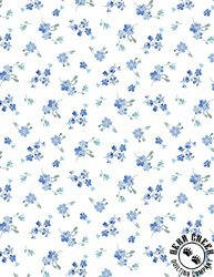 Wilmington Prints Bees and Blooms Small Floral Toss White
