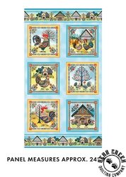 Benartex Farm Feathered Folk Panel Multi Benartex Farm Feathered Folk Panel Multi