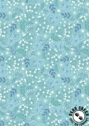 Lewis and Irene Fabrics A Winter's Moon Frosted Foliage Light Aqua with Pearl Lewis and Irene Fabrics A Winter's Moon Frosted Foliage Light Aqua with Pearl