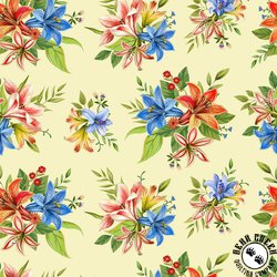 Windham Fabrics Lily Splendid Lilies Ivory Windham Fabrics Lily Splendid Lilies Ivory