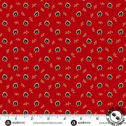 Andover Fabrics Carolina Acorn Leaf Red