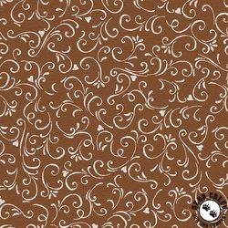 P&B Textiles Morning Treat Chalk Scrolls Light Brown