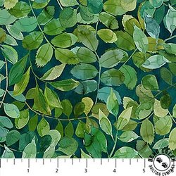 Northcott Luscious Packed Leaves Teal Multi Northcott Luscious Packed Leaves Teal Multi