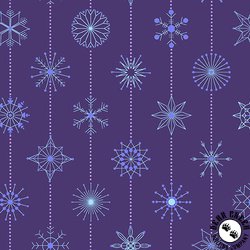Andover Fabrics Century Prints Deco Frost Snowflakes Winter Plum