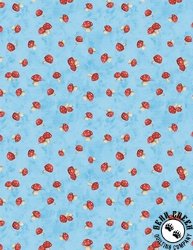 Wilmington Prints Buzzin' with My Gnome-iezz Mushroom Toss Blue