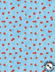 Wilmington Prints Buzzin' with My Gnome-iezz Mushroom Toss Blue Wilmington Prints Buzzin' with My Gnome-iezz Mushroom Toss Blue