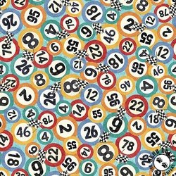 QT Fabrics Turbo Tykes Numbers Lt. Turquoise QT Fabrics Turbo Tykes Numbers Lt. Turquoise